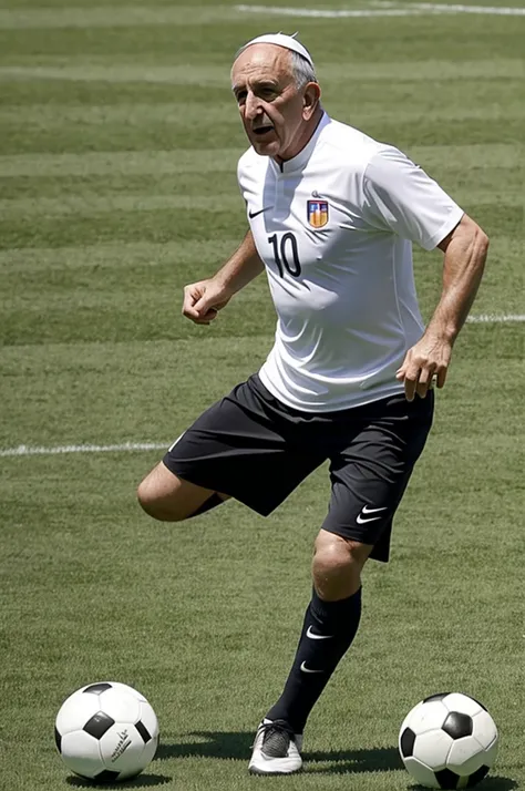 Image of dad Bergoglio playing soccer