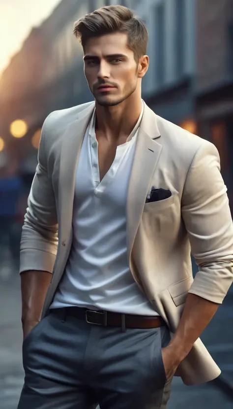 ((a handsome man, male model modern clothing, full-length portrait: 1.5)), (best quality, 4k, 8k, high resolution, masterpiece: ...