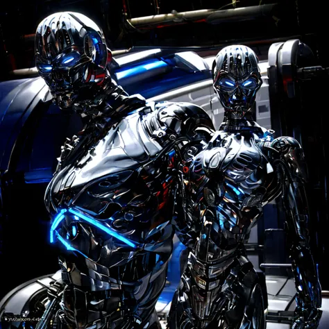 terminator 3, terminator (series),
T-X, T-X(terminator), endoskeleton,
chrome metal, (metal skin:1.4), posing for a magazine. full body, sexy,
(glowing pupils:1.3), blue pupils, (robot joints: 1.3),