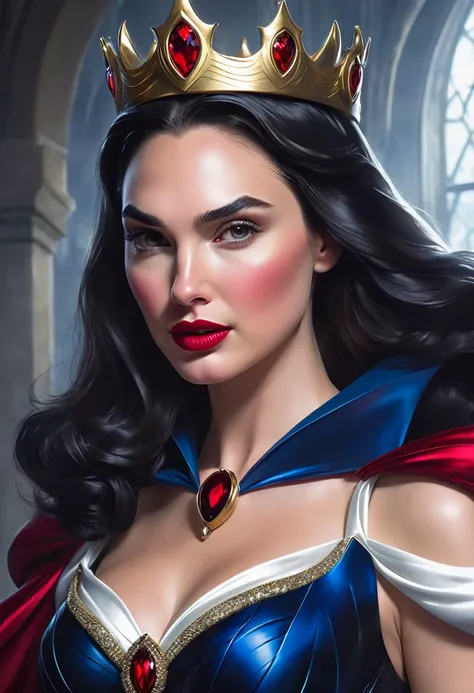 the beautiful Gal Gadot as Snow Whites evil queen, cinematic, best quality art by artgerm 