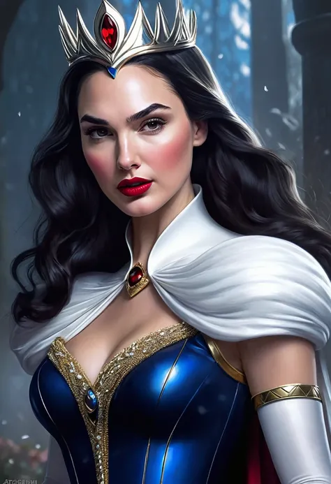 the beautiful Gal Gadot as Snow Whites evil queen, cinematic, best quality art by artgerm 