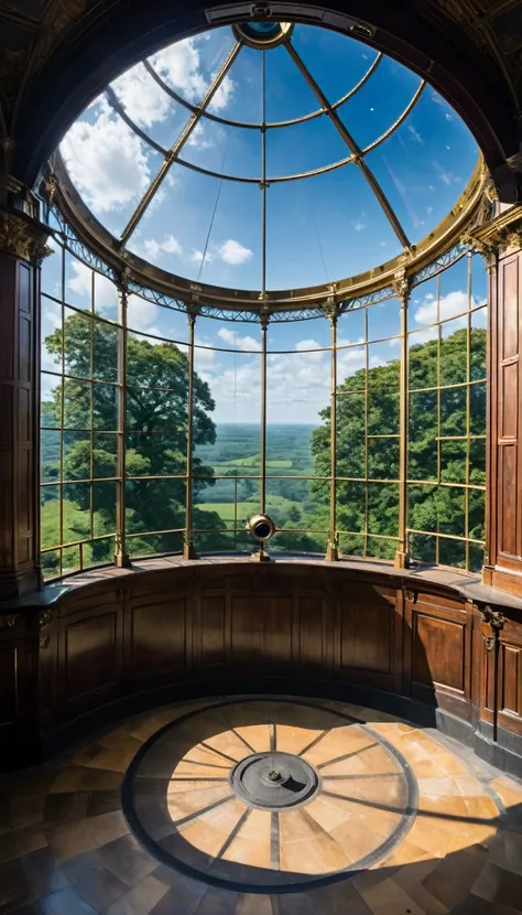 The 18th century telescope was located in an indoor observatory on the top floor of the building, with the sides of the circular dome roof opening to the left and right, allowing a long telescope to be pointed diagonally upwards to observe the starry sky. ...