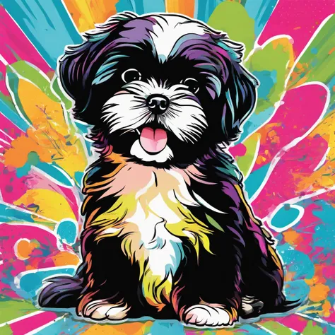 Adorable small black Shih Tzu puppy 