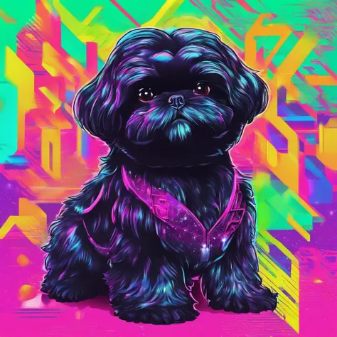 Adorable small black Shih Tzu puppy 