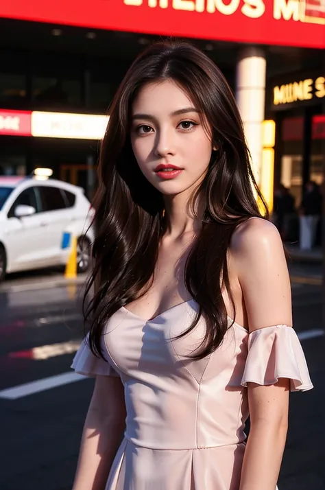 young woman, 25 years, Clear Skin, Brown hair with medium waves, Mid-length hair, Surreal, high quality, 8K, 4K, Better Quality, Dress like a fashionista, Businesswoman, success,