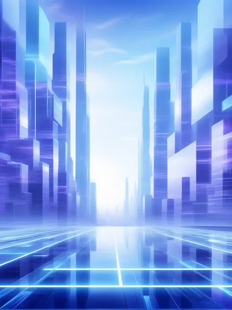 masterpiece, high quality, future city, streamlined, neon, light blue and purple, glass texture,character_background