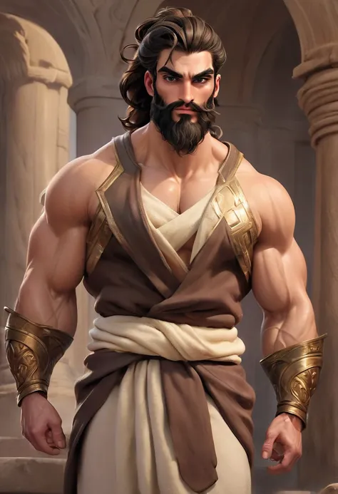 a very greek like lookin appearing young quitete buffed well bultt wel proportioned anatomically corect symetrically proportioned muscly young male greek maybe with a hint of Francehipster with  stylish manbun and manicured beard show he is under the power...