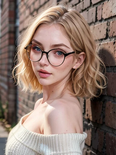 dynamic close-up of the upper part of 1 russian woman with freckles, extremely albino, extremely thin and beautiful, perfect bod...