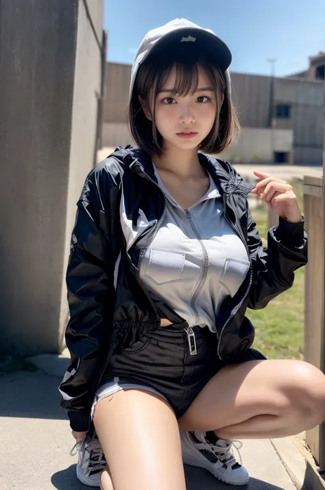 Masterpiece, 8K, award-winning photos, photorealistic, realistic, ultra detailed, ultra high definition, ray tracung, _ the most beautiful, Gravure quality for high-end fashion magazines, 22 years old ,(sexy,Japanese idol, gray hair, short hair),shiny skin...