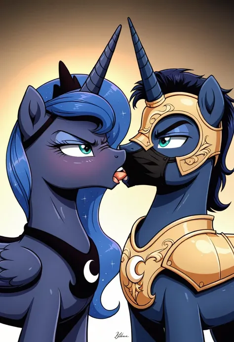 Pony Prince Luna Black .black head mask  angry in the  armor kiss Womans pony
