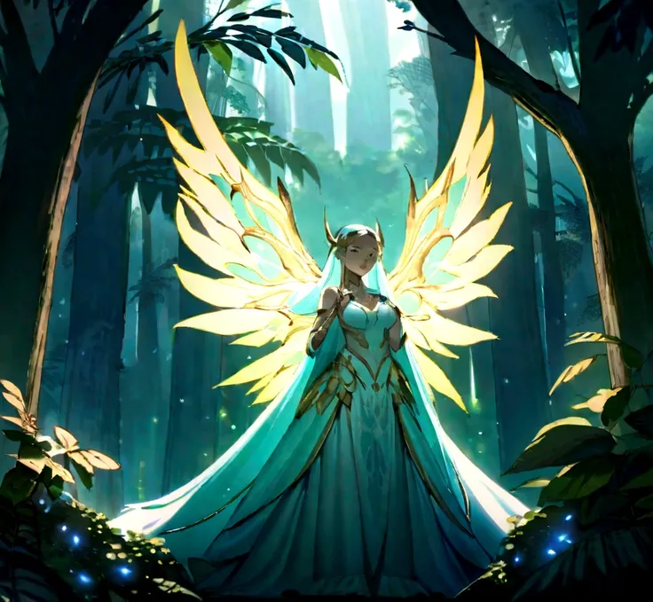 Angelic Warrior Descends: Rainforest Ambush

In a dense thicket of Amazonian foliage, a majestic angel, wings spread wide, descends upon the rainforest canopy. The soft glow of luminescent moss illuminates her ethereal features as she grasps an intricately...