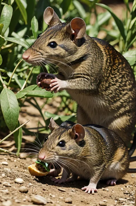 Field rat eating bolillo 