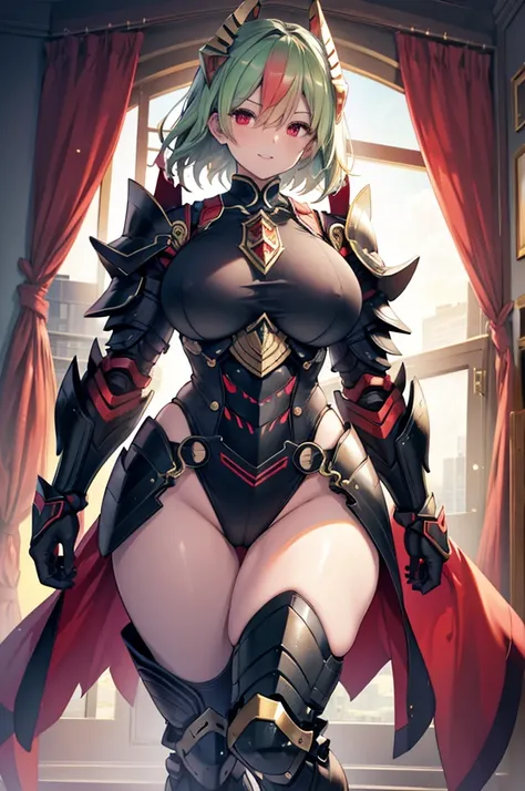 Masterpiece, The best quality, High Resolutions, absurdities, 8k, 4k, Official Art,, , (flat_color:0.9),voluptuous, front view, thick thighs, Wide hips, warm light, night atmosphere, robusta, front body, light lipstick, SMILE, abdomen, (muscle:1.2), Thick ...