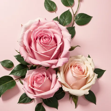 pink、rose、White background