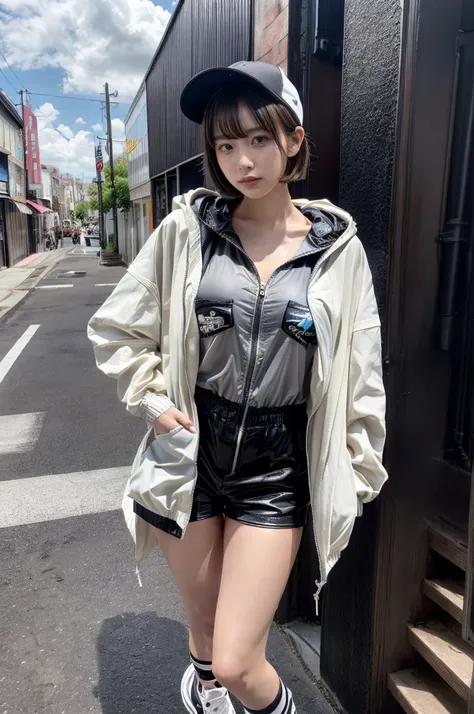 Masterpiece, 8K, award-winning photos, photorealistic, realistic, ultra detailed, ultra high definition, ray tracung, _ the most beautiful, Gravure quality for high-end fashion magazines, 22 years old ,(sexy,Japanese idol, gray hair, short hair),shiny skin...