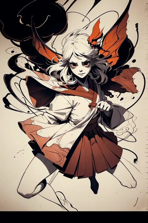 ((festival)), Outline warm color, ((Jump scares)), scribble, nightmare, Doll-like face, Manga style, rough sketch, Horror elements, (masterpiece), (High resolution), (Very delicate), (clear), Comic style illustration, (drawing style), warm color, (Horror e...