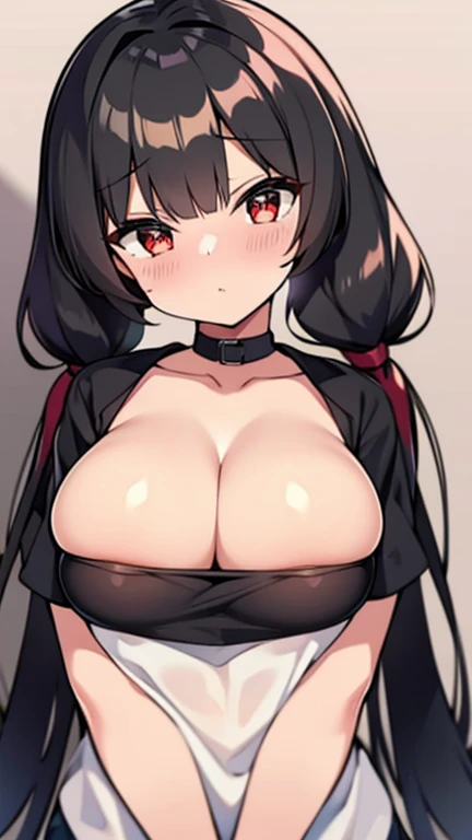 Black hair twin tails、tits