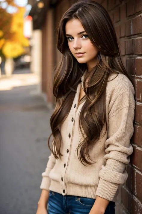 20 year old brunette girl with light brown hair