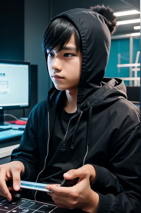 The boy who are hacker and play game