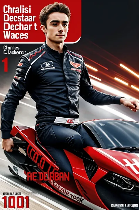 A realistic picture of a book depicting Charles Leclerc as the author on its cover and titled: “10 epic ways to destroy a speed demon”