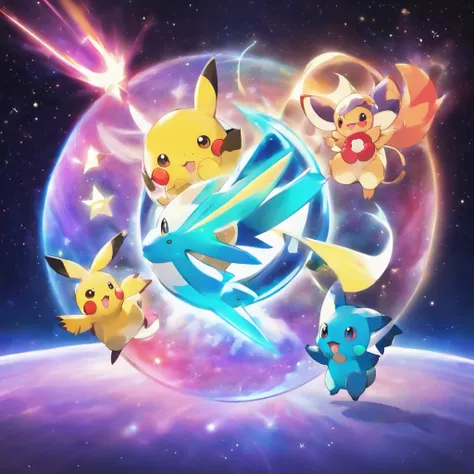 Three Uknow Pokemons in the space representing the letters « T », « N » and « O »