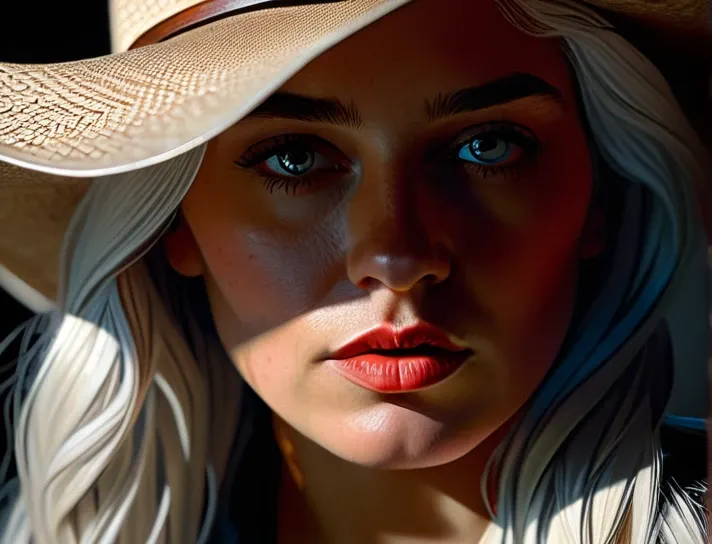 (front focus), (in the dark:1.6), Hyperrealist portrait of female by david hockney and alphonse mucha, fantasy art, photo realistic, dynamic lighting, artstation, poster, volumetric lighting, very detailed faces, 4 k, award winning, 1girl, in the dark, dee...