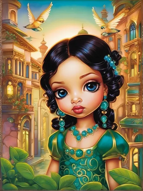 in style of Jasmine Becket-Griffith, city landscape