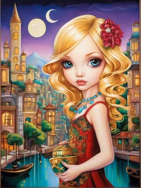 in style of Jasmine Becket-Griffith, city landscape