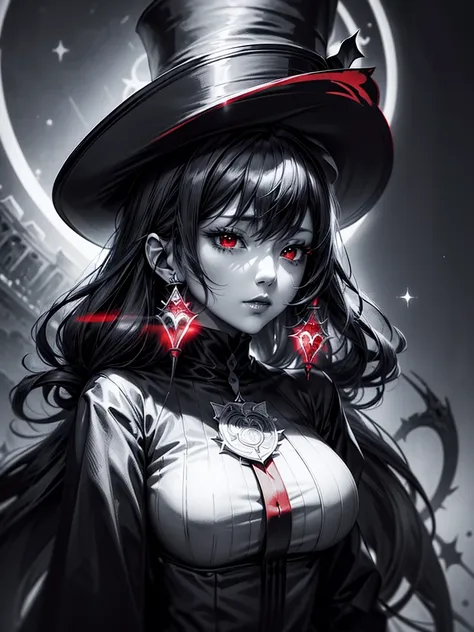 a close up of a person with a hat and a top hat, kawacy, anime cover, gothic harts, shadowverse style, from arknights, high deta...