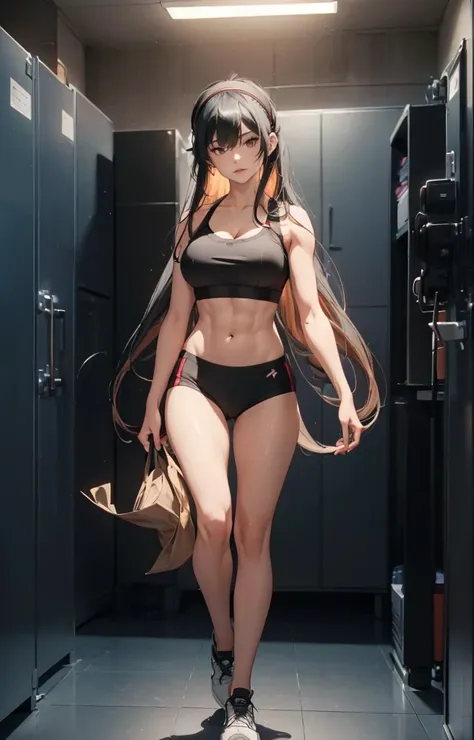 ((1girl, solo)), beautiful body, (perfect anatomy, perfect body, perfect hands, perfect legs), natural proportions, sexy body, large breasts, ((abs)), ((muscular female)), ((full body, full body front)) BREAK

((extremely detailed face)), (beautiful detail...