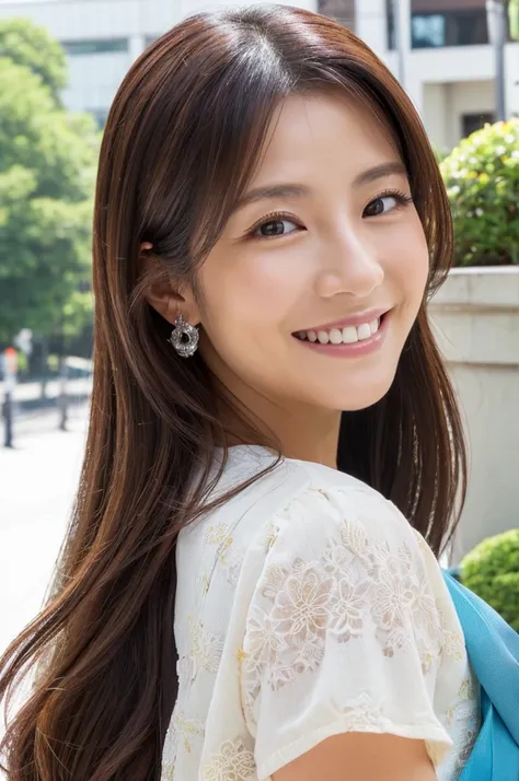 ((Highest quality)), ((masterpiece)), (detailed), Japanese, 40 years old, Beauty, Front face,Face close-up,smile, Nagoya