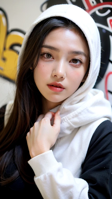 ,1girl, solo, pretty face, eyelashes, nose, glossy lips, (detailed eyes, looking at viewer, fair skin, white skin: 1.5), smooth skin, wearing hijab, 8k portrait of beauty in hijab, intricate, graceful, highly detailed, majestic, digital photography, hyper ...