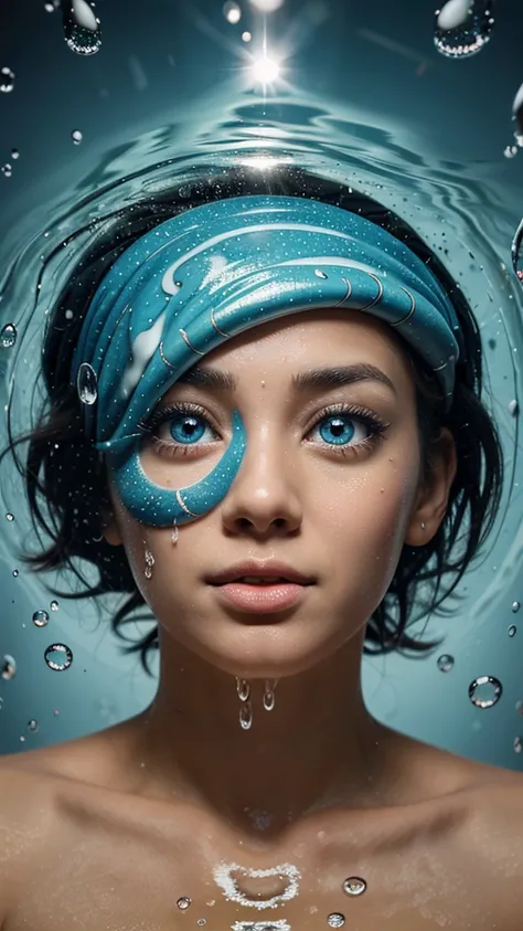 A cartoonish depiction of a person looking dizzy with swirling eyes and floating water droplets around their head.