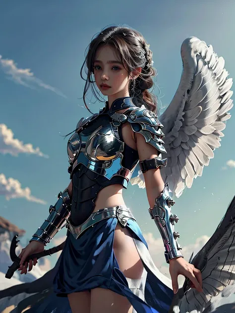 1 girl，wings，the angels wings，armor