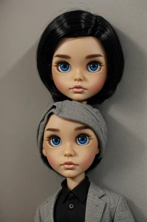 blythe doll man with black hair and eyes 