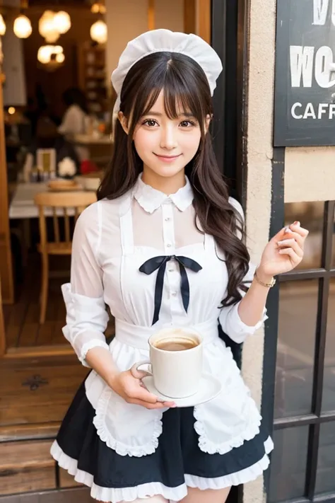 maid Cafe　A beautiful shop assistant carrying coffee