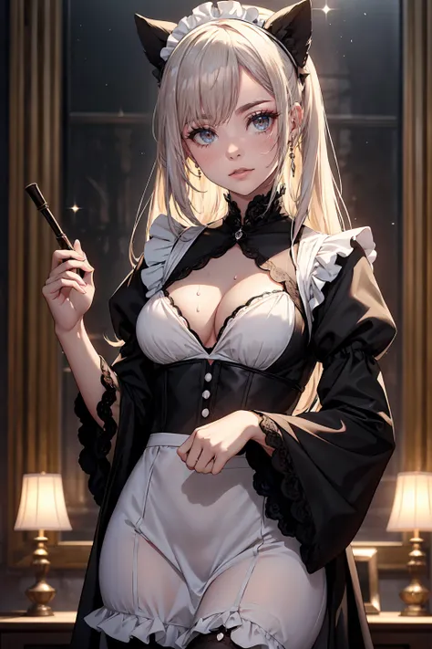 Always detailed face, Perfect lighting, Highly detailed CG, (Perfect hands, Perfect Anatomy),Super detailed,　Junior high school student long hair straight hair、Dark Gothic Makeup、Dark smile、Restless Palace、Expression of sexual arousal、The beauty of fragran...