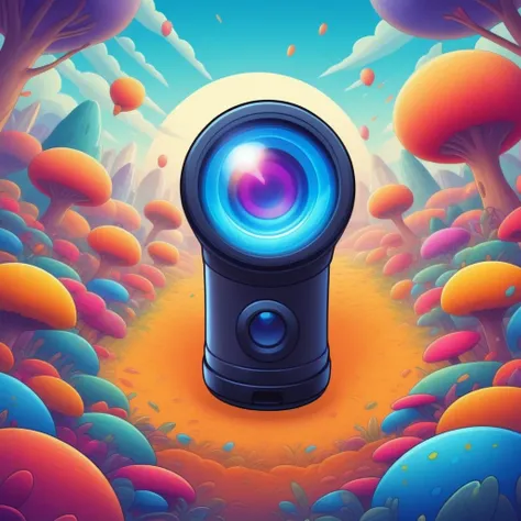 monocular , mobile game art, banner, detailed game art, stylized game art, game illustration, splash screen art, full card design, wallpaper!, extended art, adtime style art, saturated colorful, game item, blank background