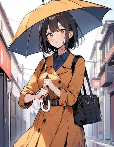 Girl holding an umbrella, adult