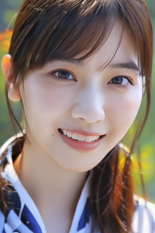 (8k, masterpiece:2.0, best quality:1.5, realistic, natural, ultra high res, super detail, ultra detailed, detailed skin, sharp focus), woman, 20 years old, bangs, blurry background, grey eyes, (natural smile:1.2, sexy:1.2, erotic:1.2, cute), (photorealisti...