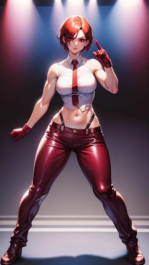 vanessa kof, view from the front, full body view,  boxing watch poses