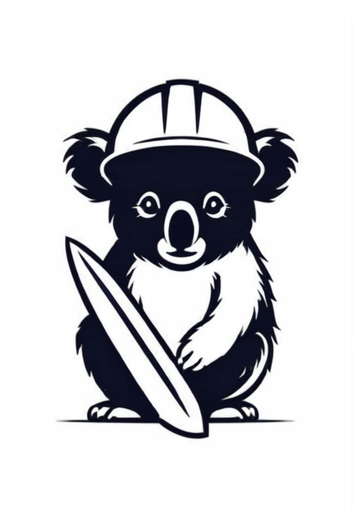 Demolition chisel company logo A logo of a koala wearing a safety helmet playing demolition chisel Pretty cool chic design The background is pure white

demolition chiselコアラロゴ