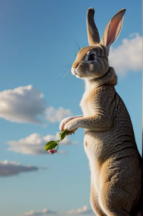 Fantacy rabbit with blowing background