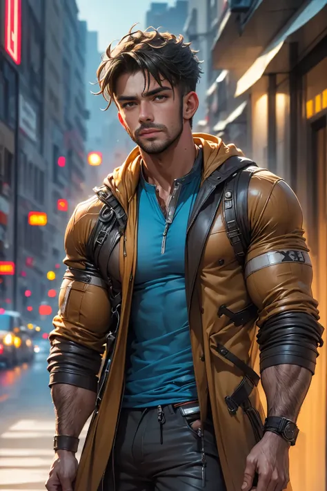 ((a handsome man, male model modern clothing, full-length portrait: 1.5)), (best quality, 4k, 8k, high resolution, masterpiece: 1.2), ultra detailed, (realistic, photorealistic, photorealistic : 1.37), HDR, UHD, studio lighting, ultra-fine painting, sharp ...