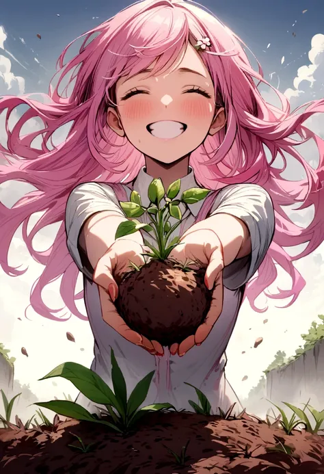 Grows from the soil, Pink Hair Girl