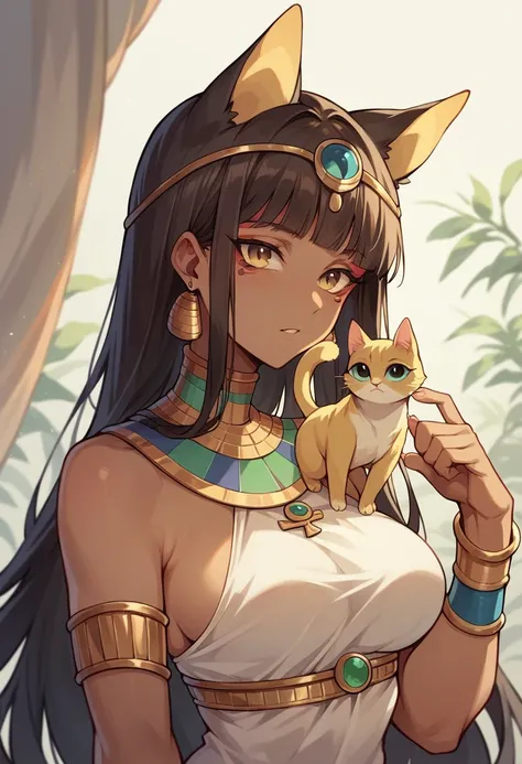 Black-brown hair　Yellow cat-eyed　Egyptian Daughter