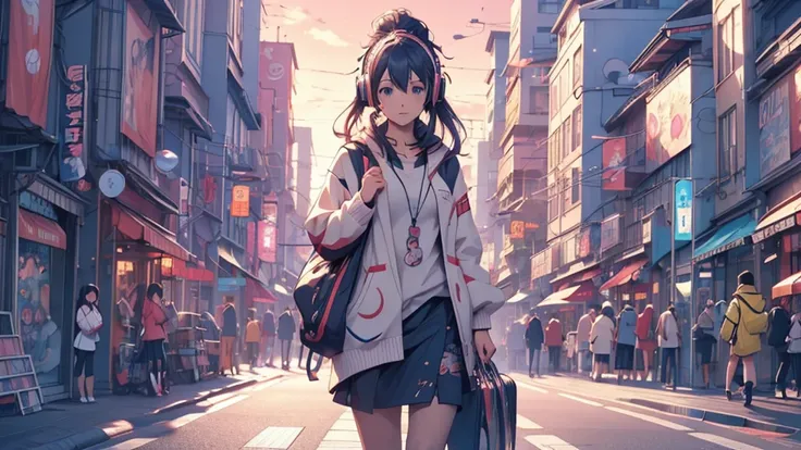 Woman wearing headphones, Anime Style 4 k, anime wallpaper 4k, anime wallpaper 4k, 4k anime wallpaper, anime art wallpaper 4k, anime art wallpaper 4k, Anime Style. 8K, Anime atmosphere, , Ultra HD Anime Wallpaper, Anime Art Wallpaper 8K, Anime Background,l...