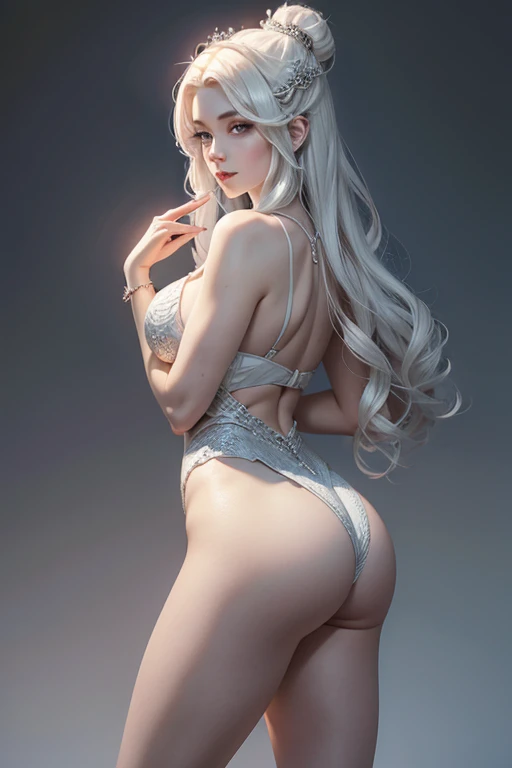 Kale, A princess, long silver hair, white and pale skin, curvy body, big fit ass , big fit ass booty, dragon scales