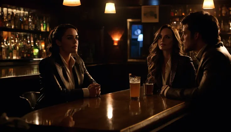 In the dimly lit bar with a shared conspiracy Jake and Sarah both decide to introduce themselves to Alex and the bartender Mia