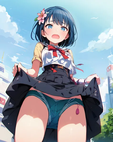 score_9, score_8_superior, score_7_superior, score_6_superior, score_5_superior, score_4_superior, masterpiece, Highest quality, One girl, alone, blue eyes, dress, ribbon, hair ribbon, Black Hair, blush, , red ribbon, Simple Background, View your viewers, ...